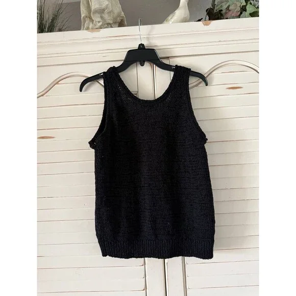 1.STATE Roll-Neck Tank Top Women's Black M NWT Cotton Blend Relaxed Fit - Picture 6 of 6